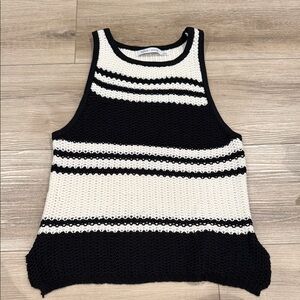 bishop + young Monochrome Striped Knit Tank